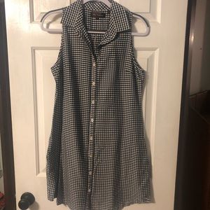 Ben Sherman black/white gingham polo dress